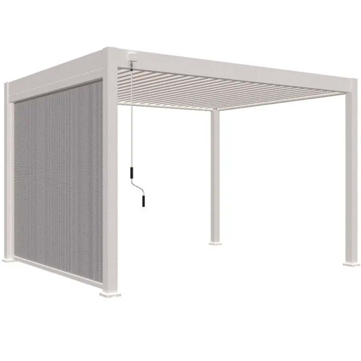 Защитный экран от ветра и солнца (ручное управление) 3 метра Белый