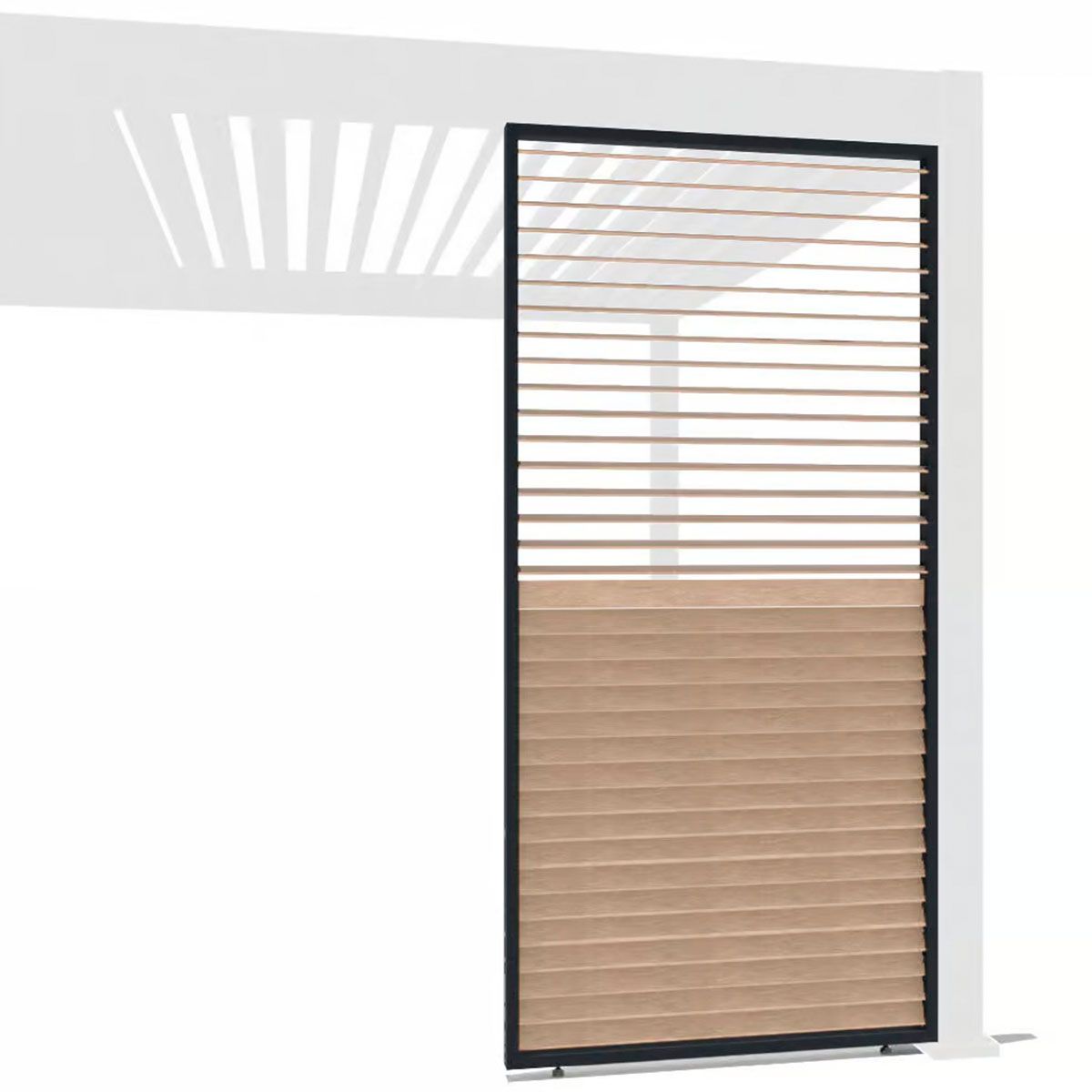 Боковая панель (горизонтальные планки с вращением) 1.2м (Под дерево)